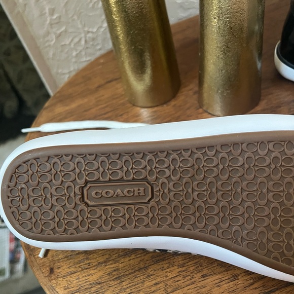 Coach Black and White Leopard Print Sneakers - Picture 14 of 16